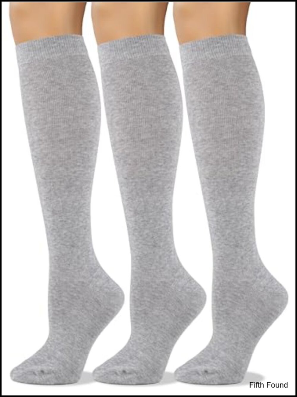 Combed Cotton Knee High Socks Seamless Toe Comfort Cuff